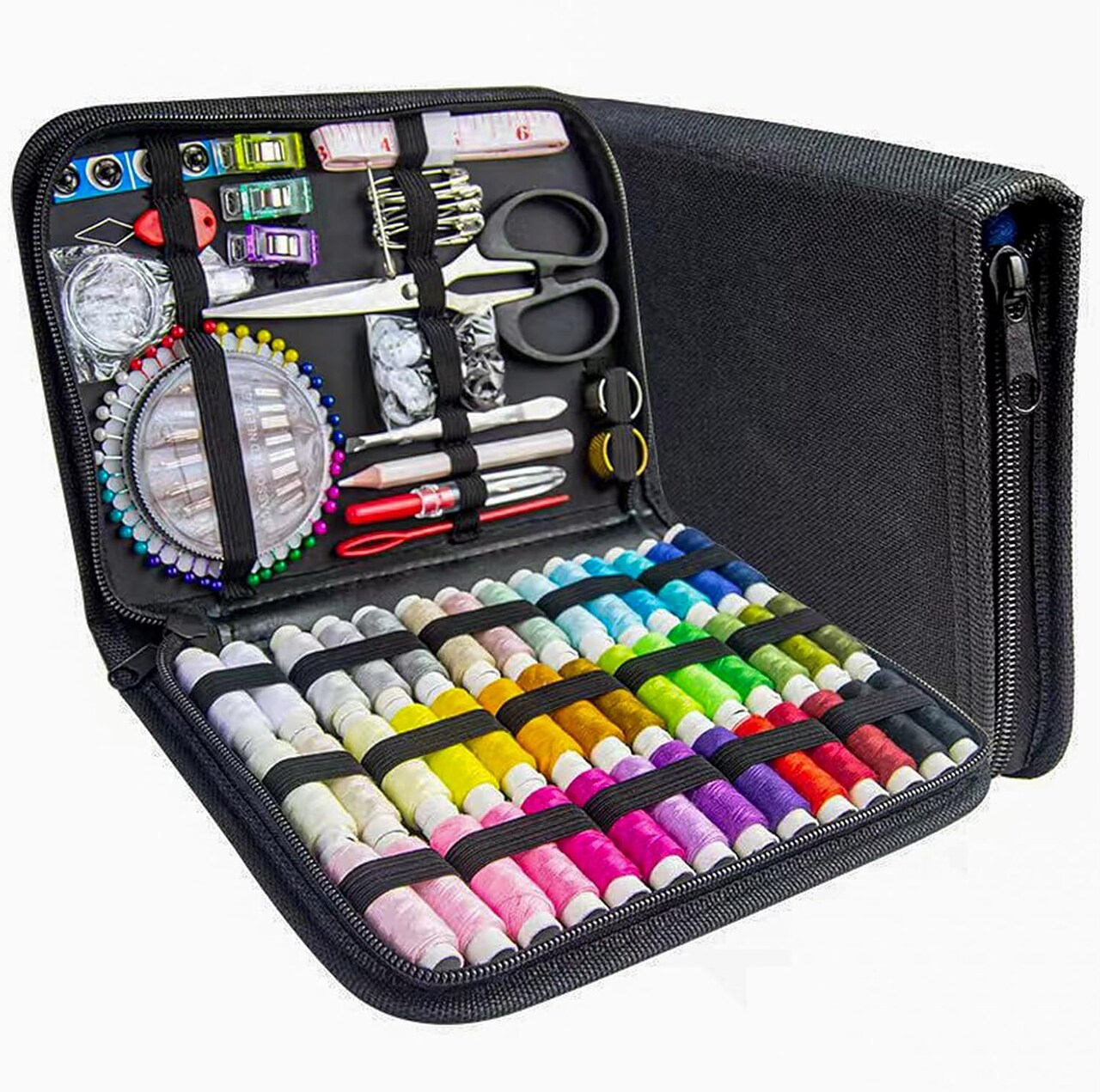 Portable Sewing Kit with Black Case – Complete Sewing Supplies Set